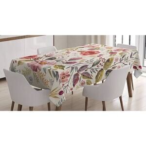 Farm Chic Tablecloth AMBESONNE Tablecloth Cover Watercolor Spring Floral 52"x70"